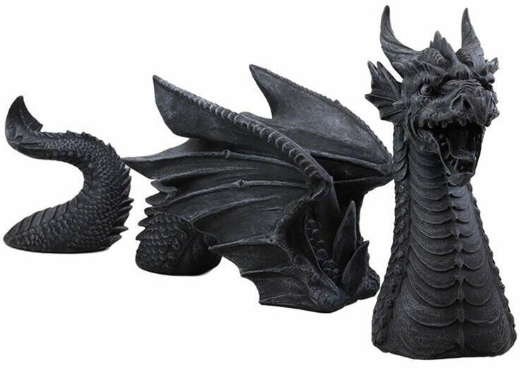 Gothic Dragon Lawn Sculpture – Large Garden Decor, Yard Statue & Ornament