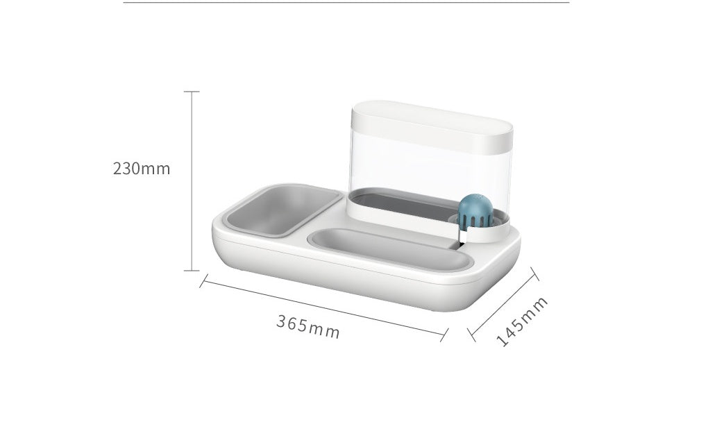 Easy Fill Pet Feeder & Waterer – 1.5L Automatic Cat Dog Bowl Set