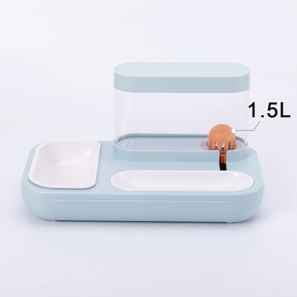 Easy Fill Pet Feeder & Waterer – 1.5L Automatic Cat Dog Bowl Set