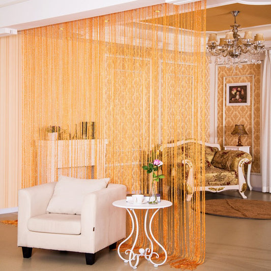 Room Divider Curtain – Silver String Door Curtain for Home Decor