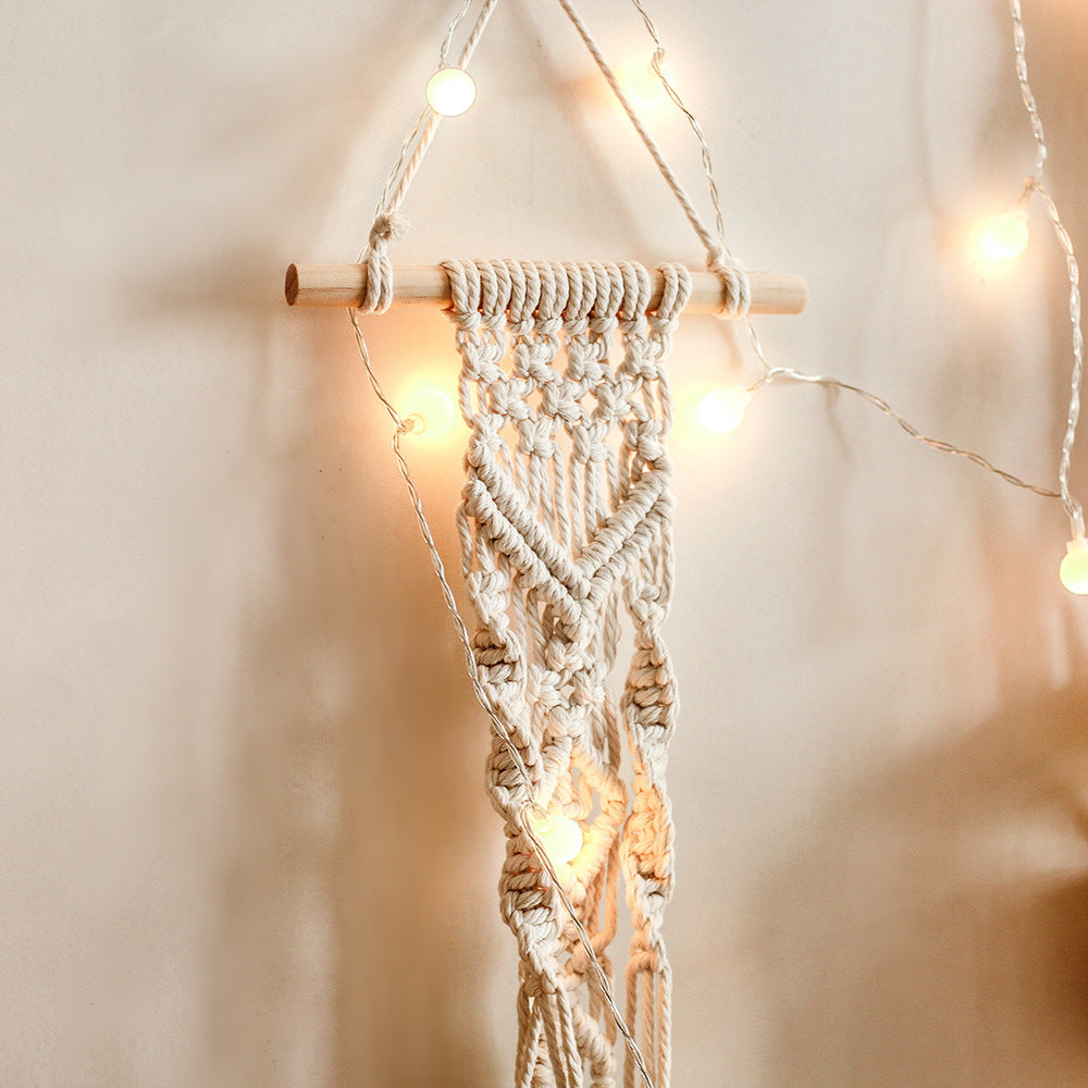 Braided Rope Hanging Basket – Boho Wall Storage for Home Organization & Decor