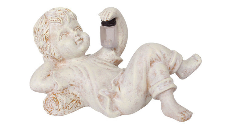 Outdoor Solar Firefly Jar Statue – Resin Craft Garden Light Home Decor Accessory