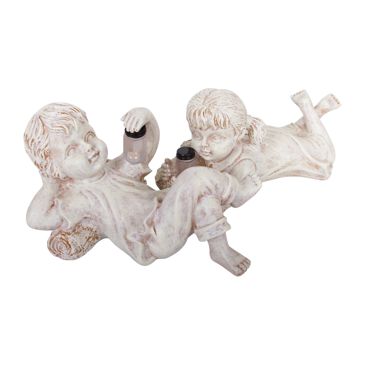 Outdoor Solar Firefly Jar Statue – Resin Craft Garden Light Home Decor Accessory
