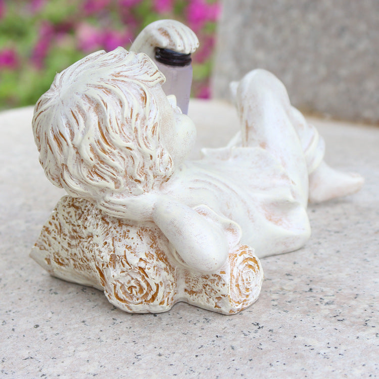 Outdoor Solar Firefly Jar Statue – Resin Craft Garden Light Home Decor Accessory