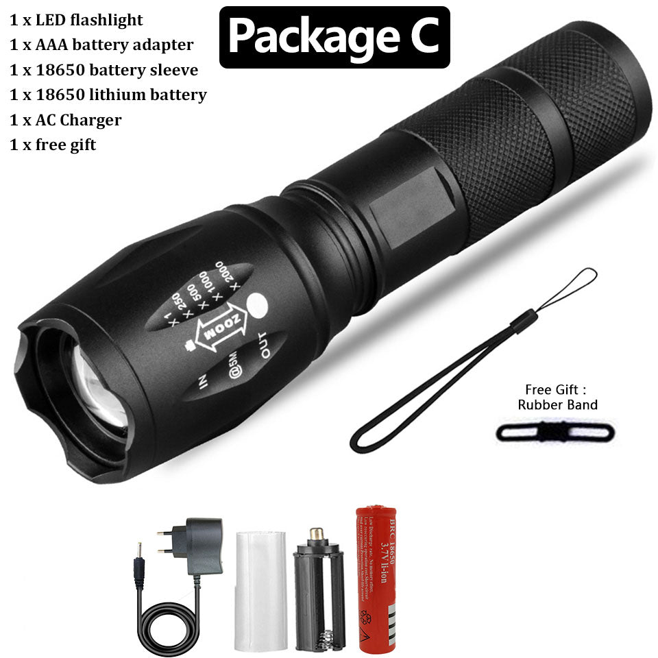 Ultra Bright Tactical Flashlight – Rechargeable LED Torch for Emergency, Hiking & Self Defense