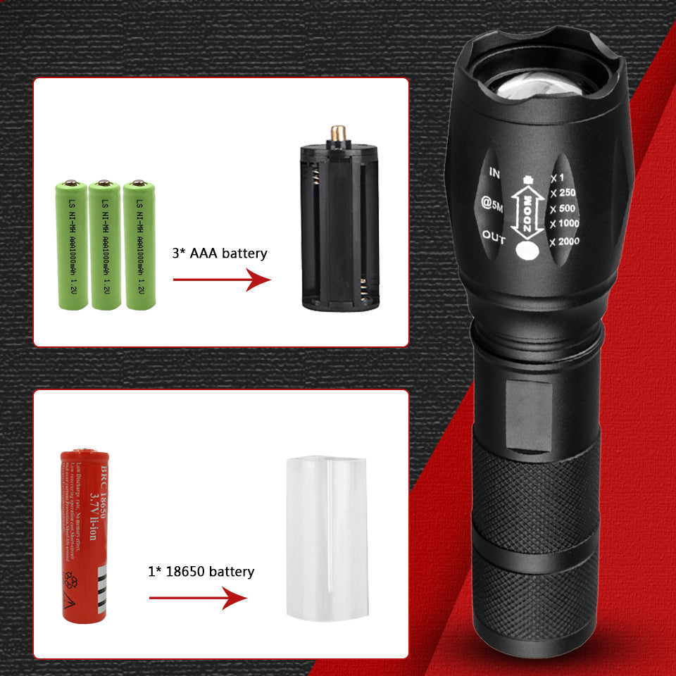 Ultra Bright Tactical Flashlight – Rechargeable LED Torch for Emergency, Hiking & Self Defense