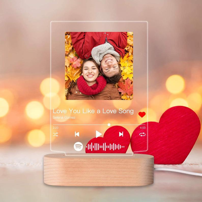 Custom Photo Music Night Light Frame – Personalized Album Cover LED Lamp Gift