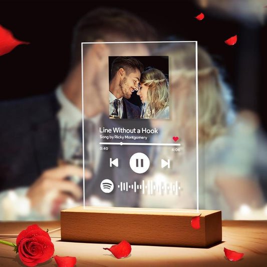 Custom Photo Music Night Light Frame – Personalized Album Cover LED Lamp Gift