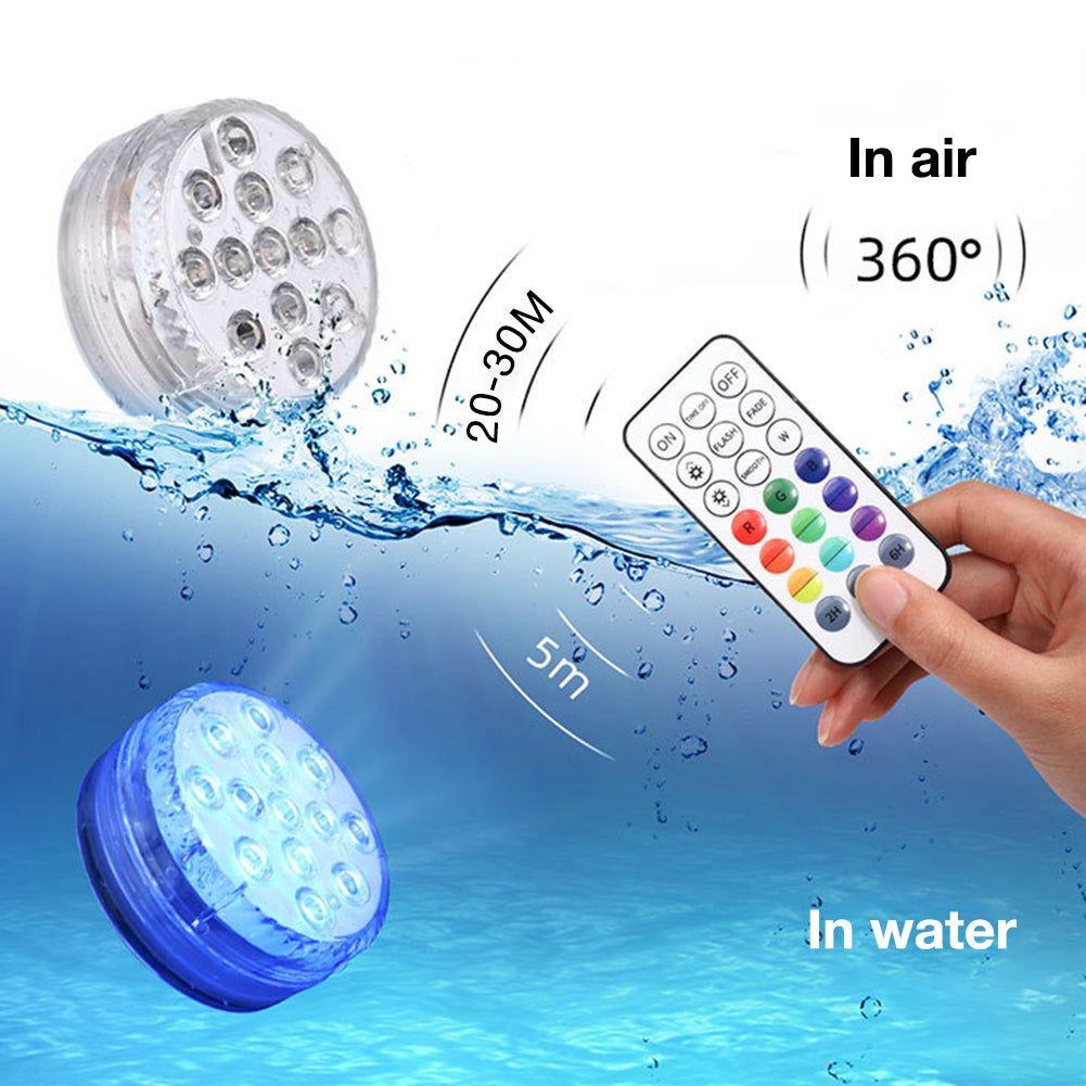 RGB LED Submersible Pool Light – 13 LED Waterproof Underwater Garden Lamp