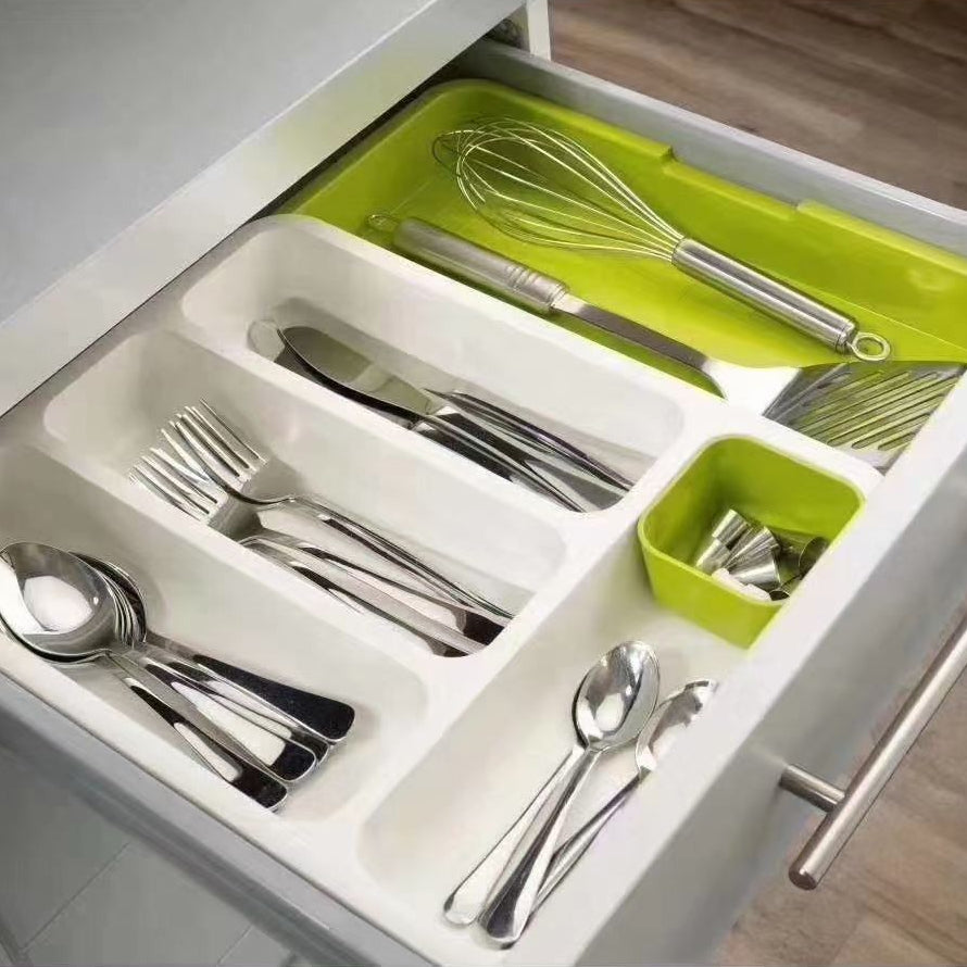 Smart Kitchen Drawer Organizer Retractable – Adjustable Utensil & Cutlery Storage Solution