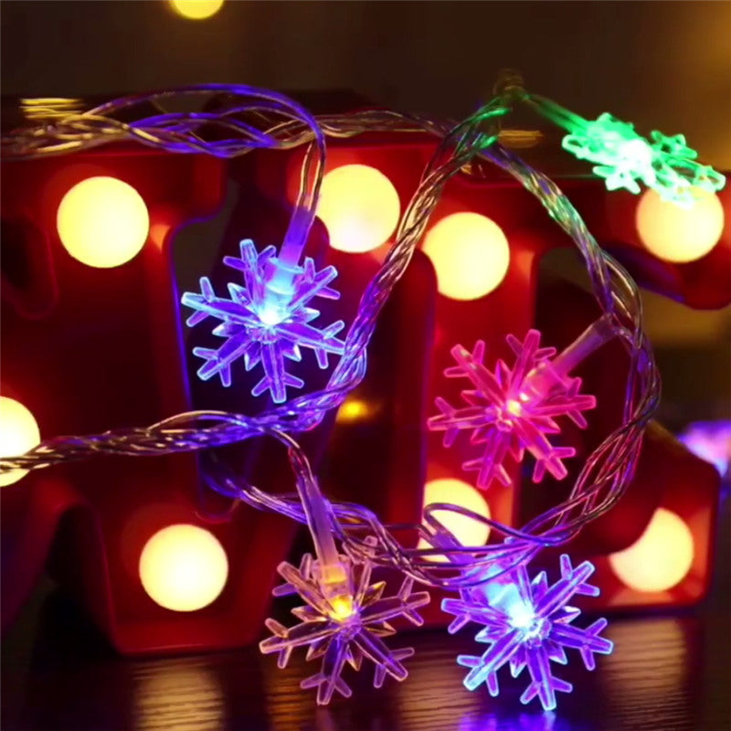 Snowflake String Lights – LED Christmas Fairy Lights for Winter Home Decor