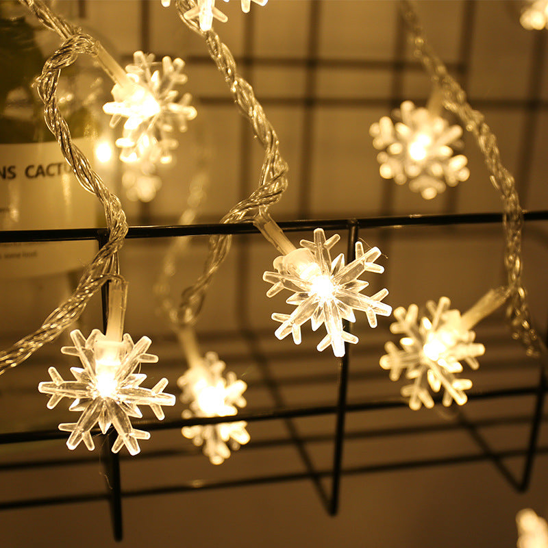 Snowflake String Lights – LED Christmas Fairy Lights for Winter Home Decor
