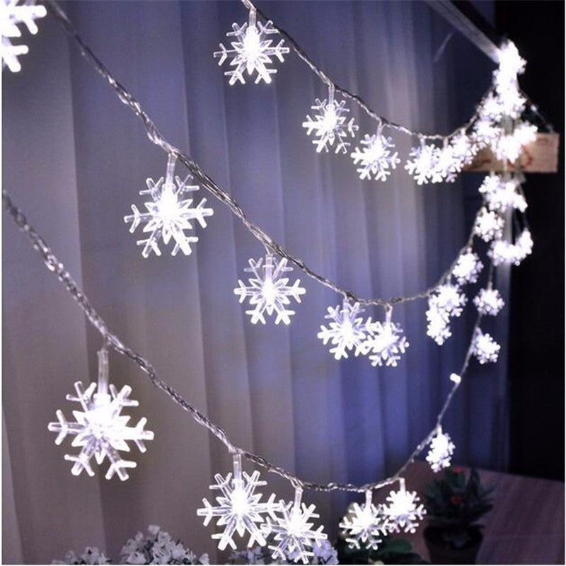 Snowflake String Lights – LED Christmas Fairy Lights for Winter Home Decor