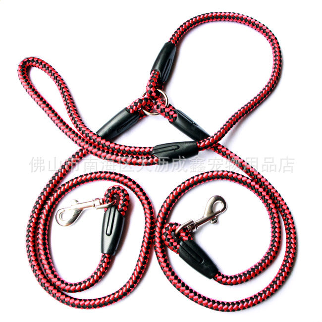 One to Two Dog Leash Double-Ended Rope – Hands-Free Adjustable Walking & Training Collar Lead