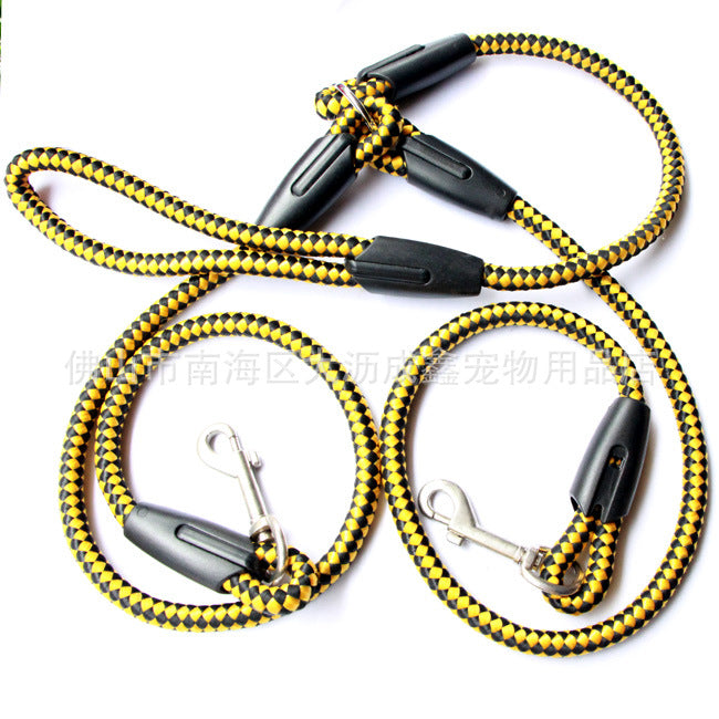 One to Two Dog Leash Double-Ended Rope – Hands-Free Adjustable Walking & Training Collar Lead