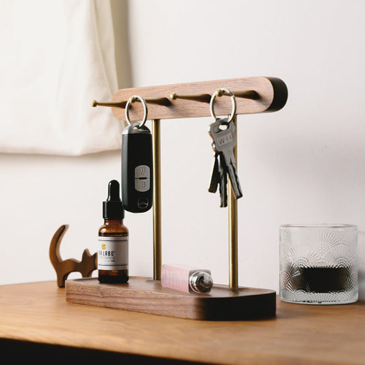 Solid Walnut Key Holder & Jewelry Box Combo