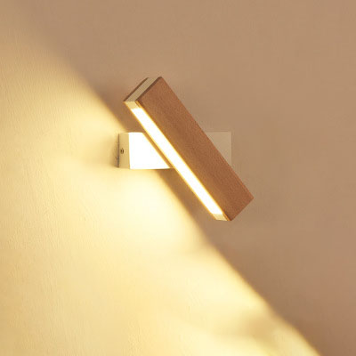 Wood LED Wall Mounted Lamp Modern Sconce – Adjustable Lighting for Living Room Hallway Bedroom Decor
