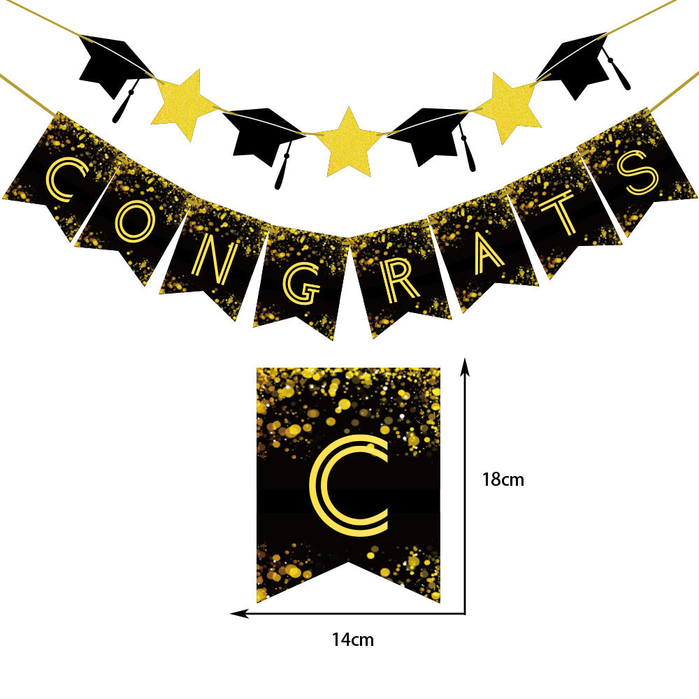 Graduation Decoration Kit – Graduation Banner & Latex Balloons Party Supplies Set