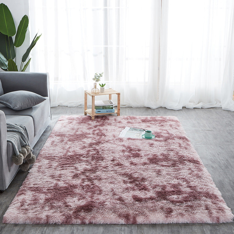 Colorful Tie-Dye Wool Carpet Rug – Living Room Soft PV Pile Floor Rug
