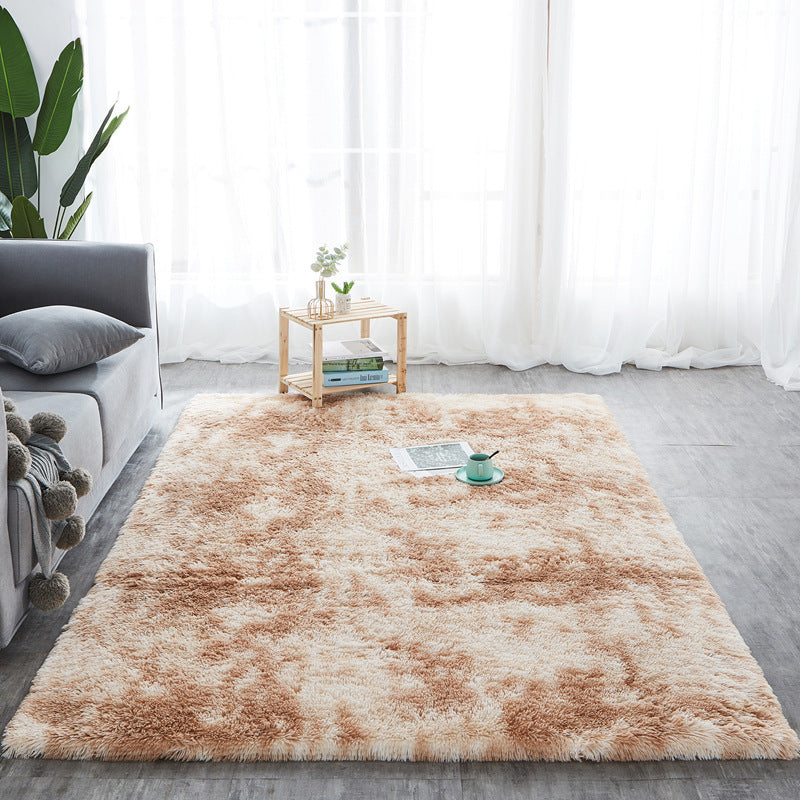 Colorful Tie-Dye Wool Carpet Rug – Living Room Soft PV Pile Floor Rug