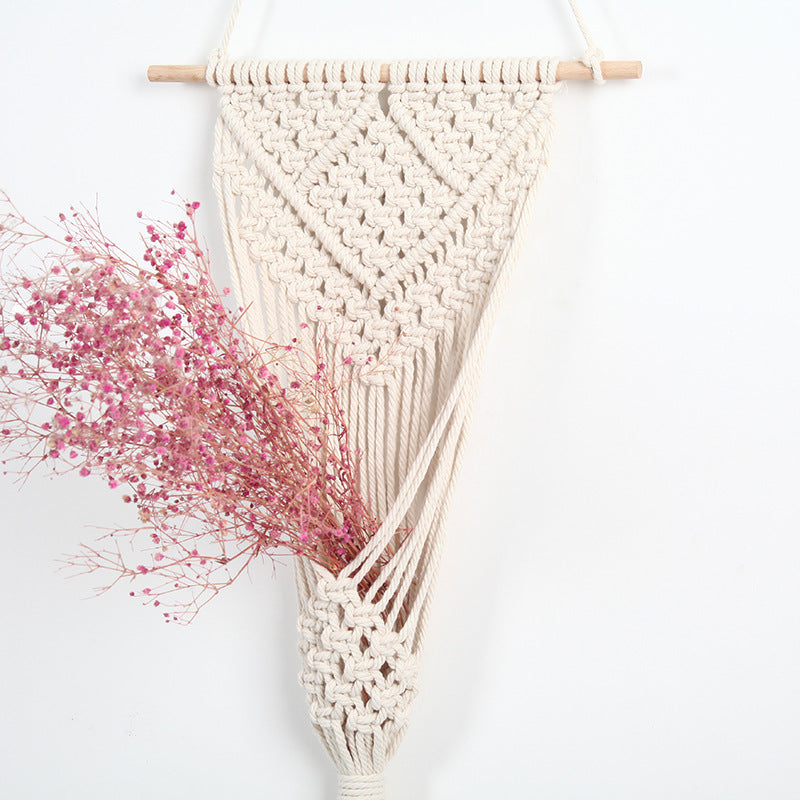 Woven Net Flower Basket Wall Decor – Hanging Storage Basket for Home & Flower Shop Decor