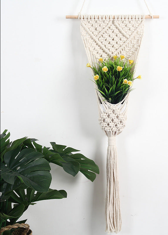 Woven Net Flower Basket Wall Decor – Hanging Storage Basket for Home & Flower Shop Decor