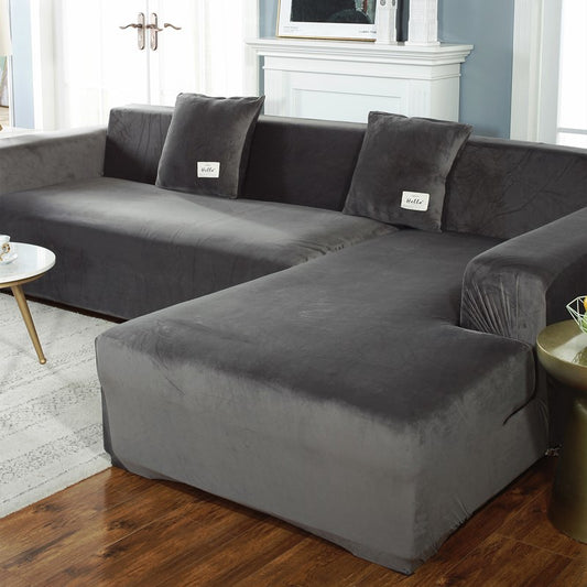 Silver Fox Velvet Sofa Cover – Couch Protector for Living Room