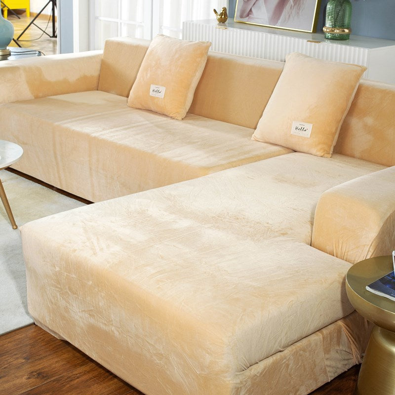 Silver Fox Velvet Sofa Cover – Couch Protector for Living Room