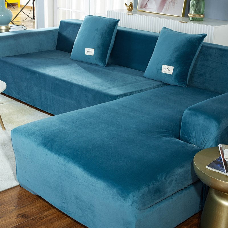 Silver Fox Velvet Sofa Cover – Couch Protector for Living Room
