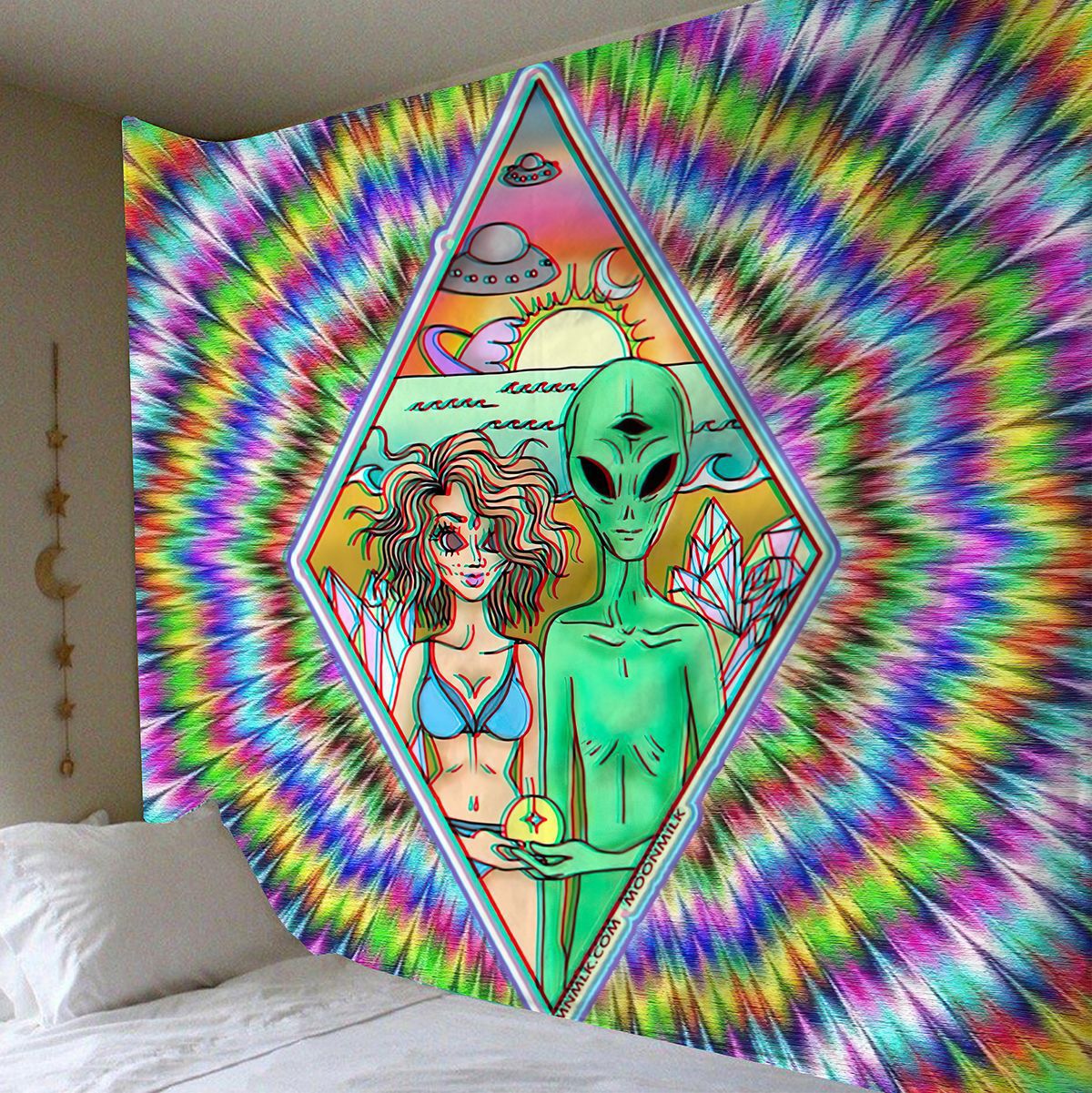 Boho Alien Wall Hanging – Explosive Home Decor Tapestry for Bedroom & Apartment