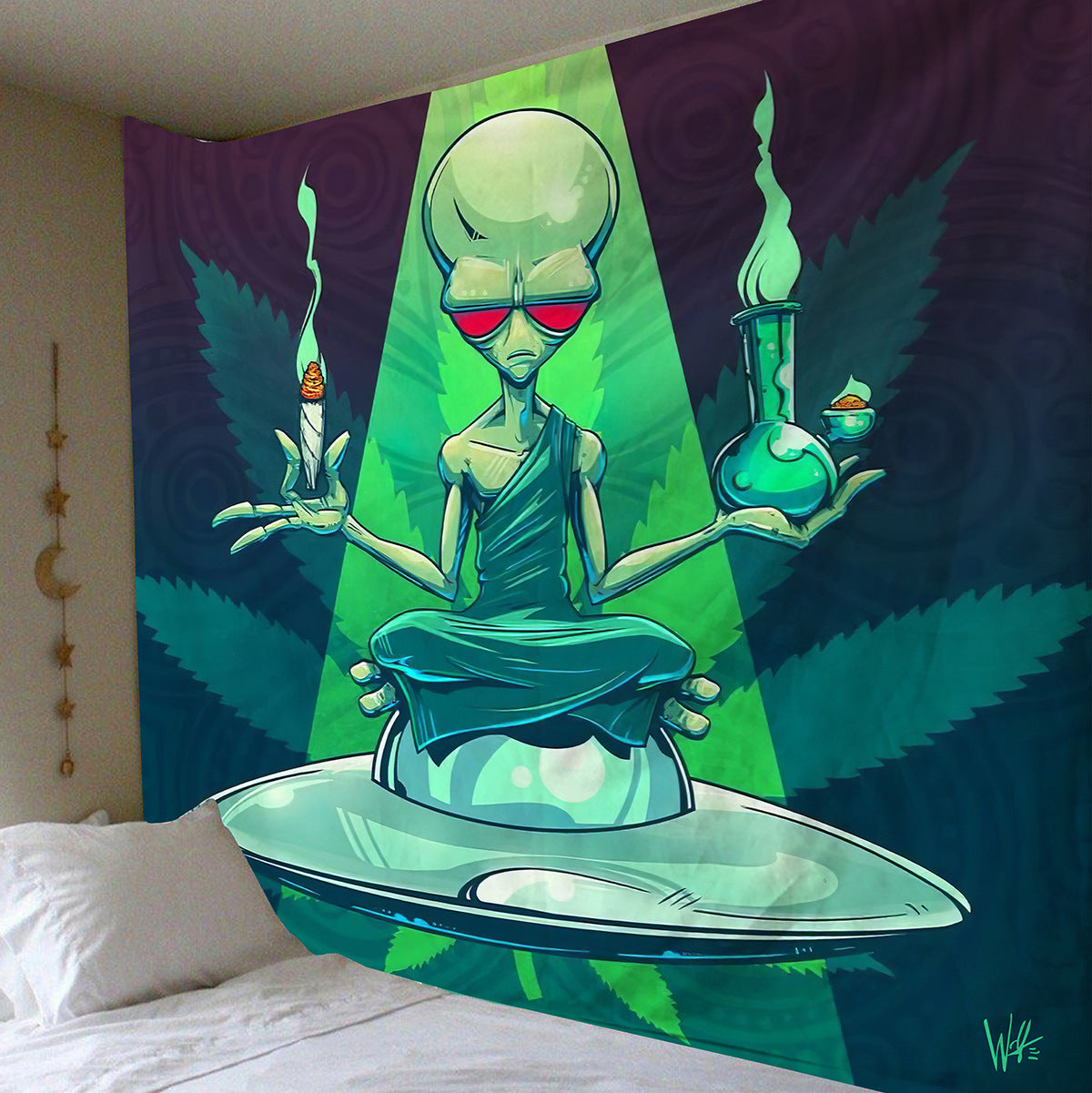 Boho Alien Wall Hanging – Explosive Home Decor Tapestry for Bedroom & Apartment
