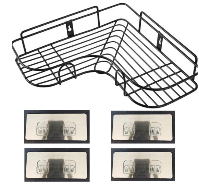 Easy Install Corner Shelf Rack – No-Drill Bathroom & Kitchen Wall Storage Organizer