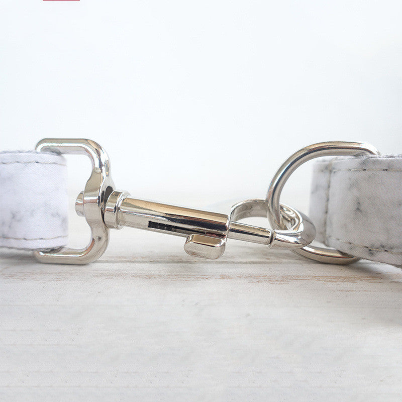 Stylish Marble Dog Collar & Leash Set Personalized Durable Adjustable Pet Set