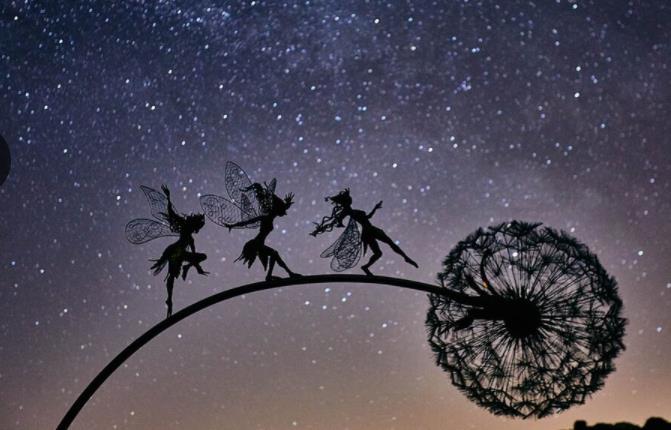 Mythical Fairy Garden Figurine – Enchanted Pixie Dandelion Decor Accent