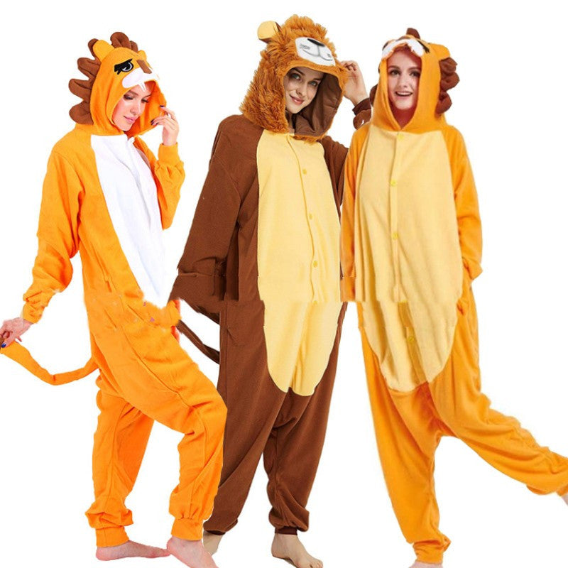 Couple Lion Animal Onesie Pajamas – Halloween Simba Costume for Cosplay & Cozy Nights