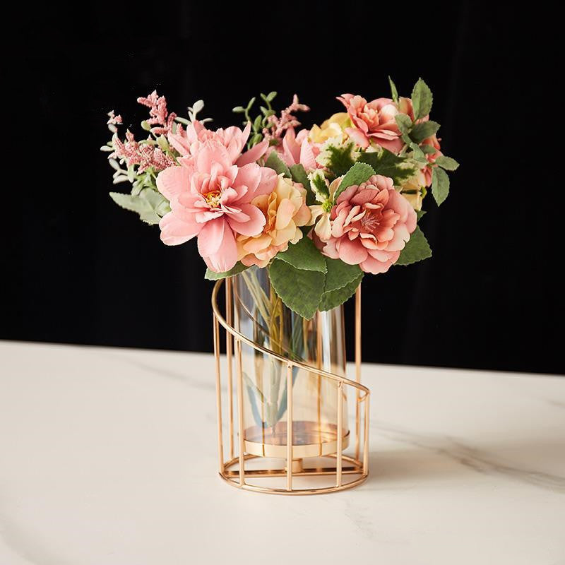 Romantic Nordic Candle Stand – Elegant Wrought Iron Home Decor Vase Ornament