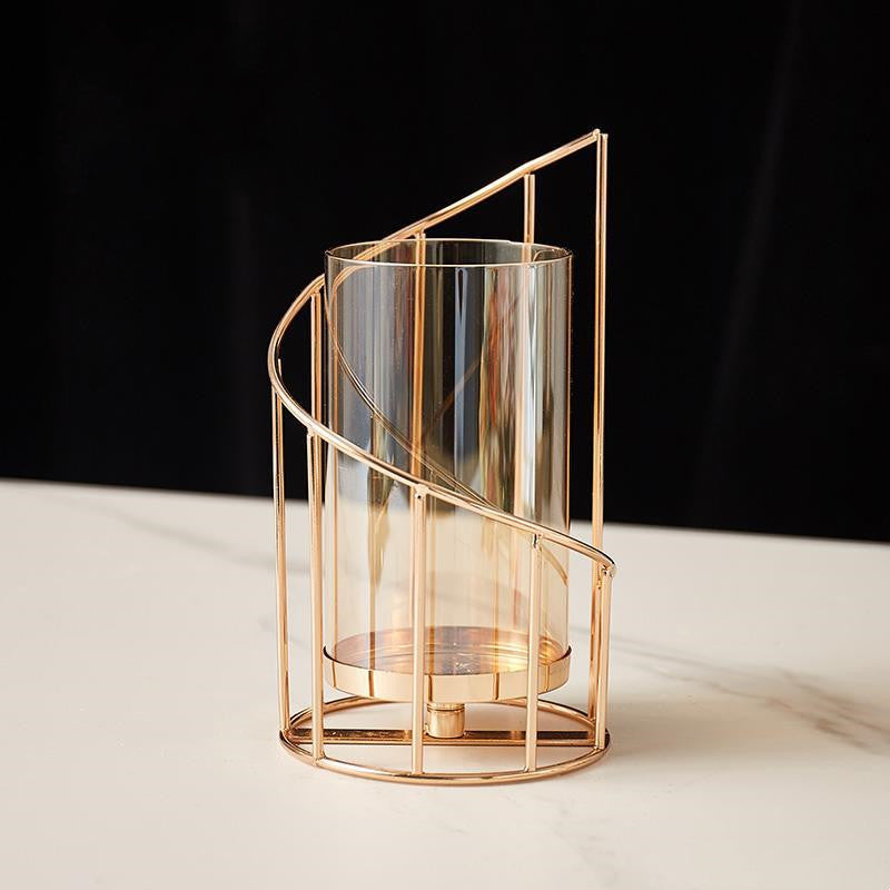 Romantic Nordic Candle Stand – Elegant Wrought Iron Home Decor Vase Ornament