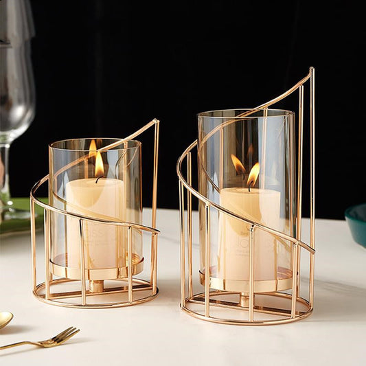 Romantic Nordic Candle Stand – Elegant Wrought Iron Home Decor Vase Ornament