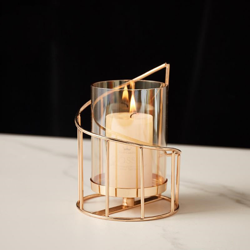 Romantic Nordic Candle Stand – Elegant Wrought Iron Home Decor Vase Ornament