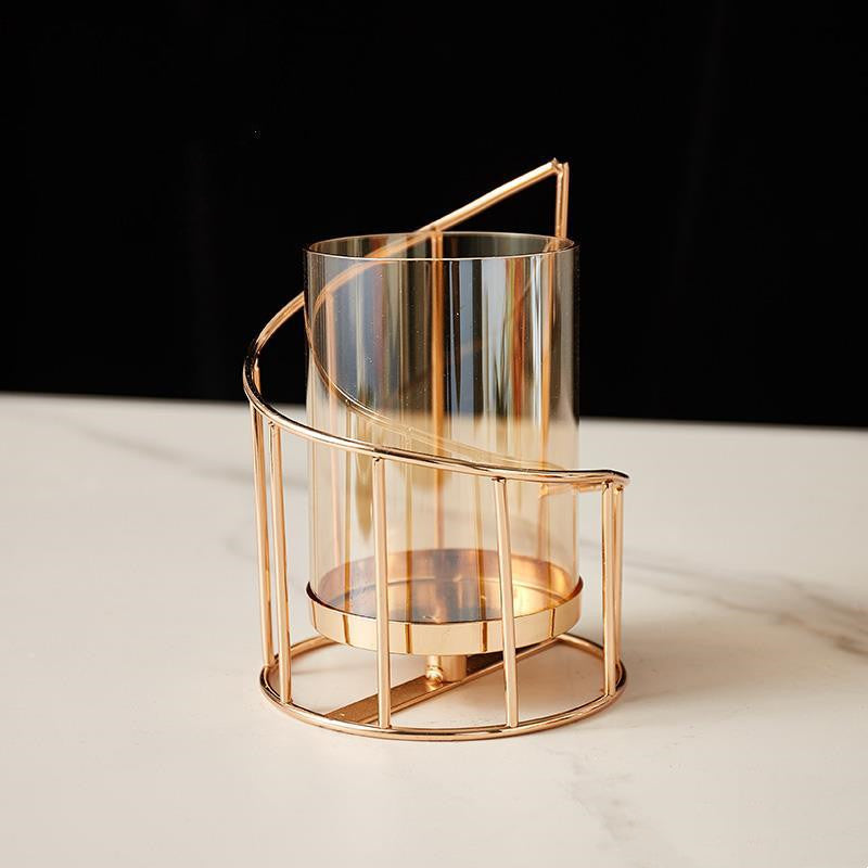 Romantic Nordic Candle Stand – Elegant Wrought Iron Home Decor Vase Ornament