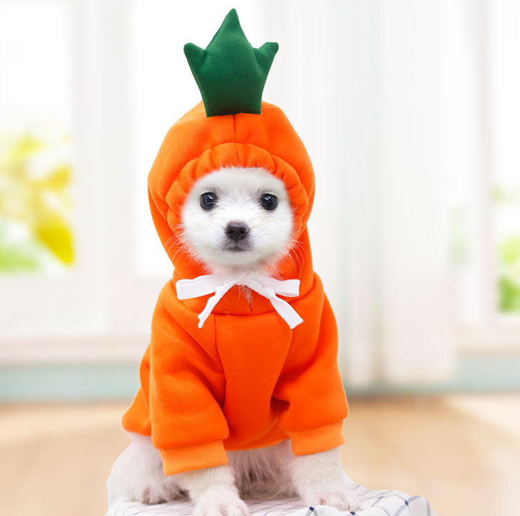 Cozy Dog Hoodie for Small Dogs – Cute Fruit Winter Pet Clothing Outfit