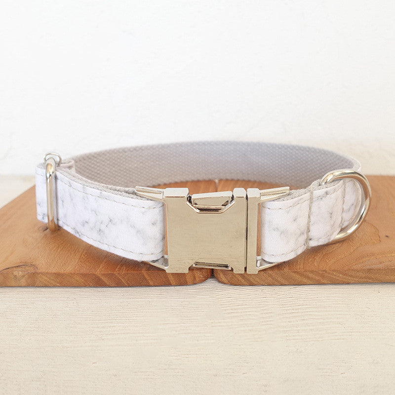Stylish Marble Dog Collar & Leash Set Personalized Durable Adjustable Pet Set