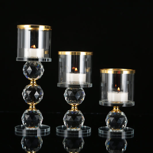 Romantic Home Decor Crystal Candle Holder – Luxury European Table Decoration