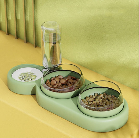 Raised Pet Food & Water Bowl Set – Automatic Dispenser for Cats and Dogs