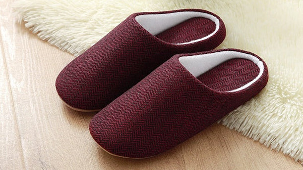 Autumn Winter Men’s Slippers – Cozy Cotton Anti-Skid Indoor House Shoes