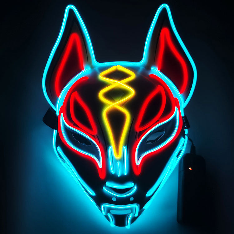 Glowing Cosplay Mask LED – Cat Face Anime Mask, Halloween Party & Bar Costume