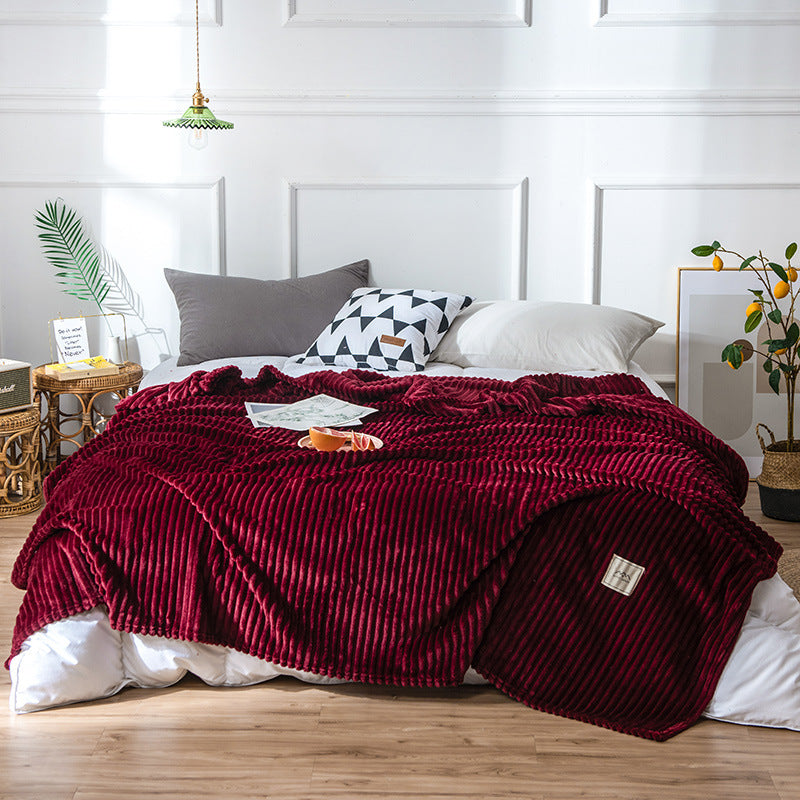 Soft Cozy Flannel Blanket Solid – Warm Fleece Throw for Bedroom Sofa