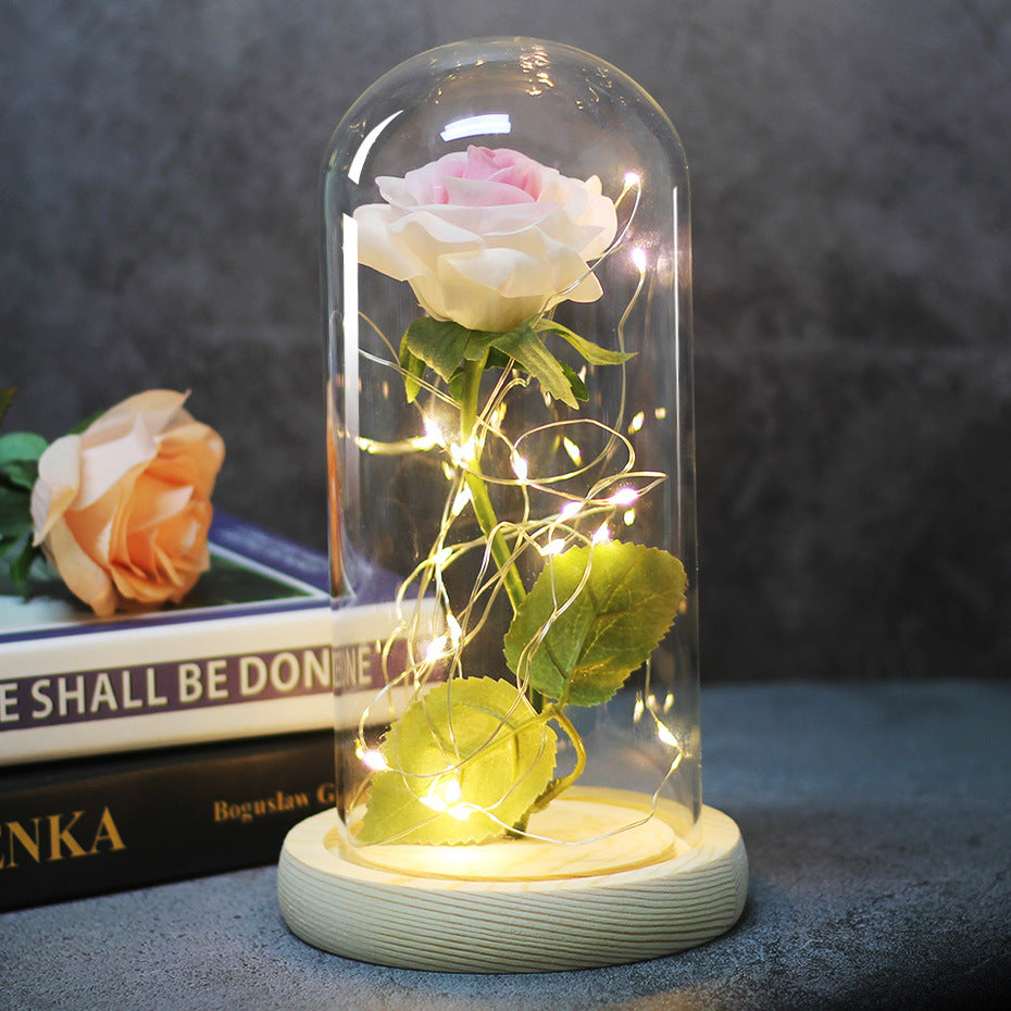 Enchanted Forever Rose LED Glass Dome – Christmas Romantic Holiday Decoration Gift