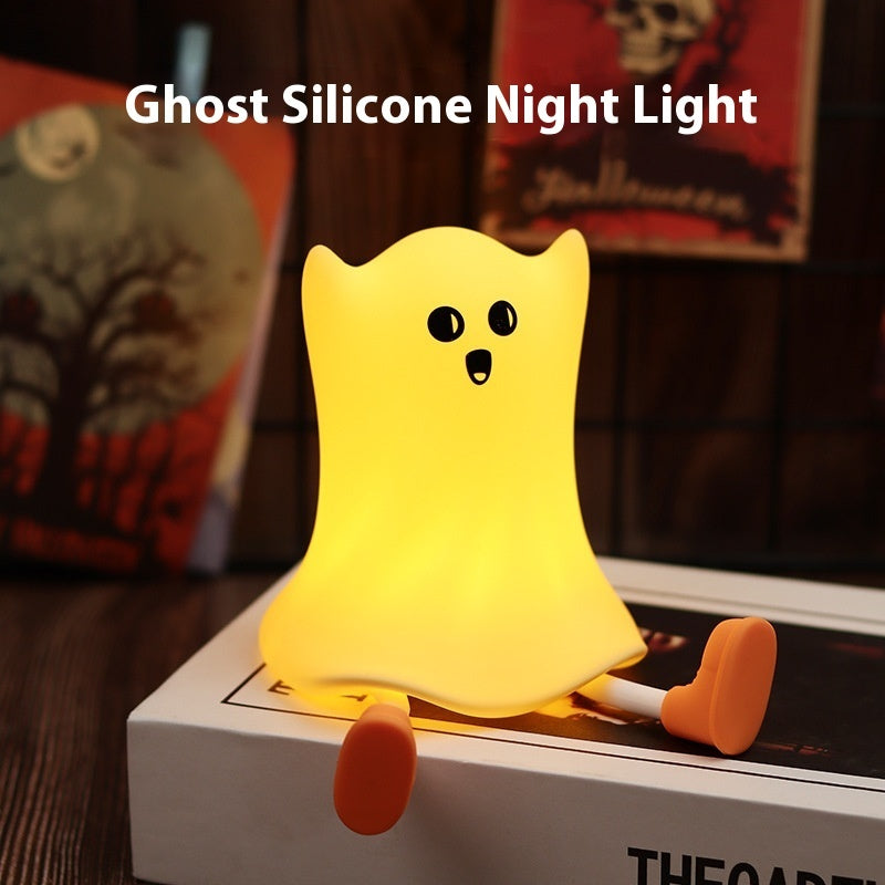 Halloween LED Ghost Lamp – Soft Silicone Night Light for Kids Room & Party Decor