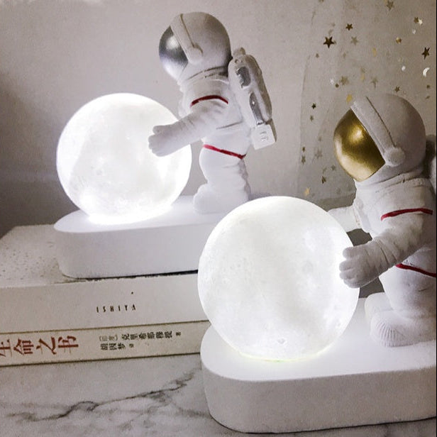 Astronaut Space Night Light LED Bedside Lamp – Nursery Decor Cute Sleep Light for Kids Room